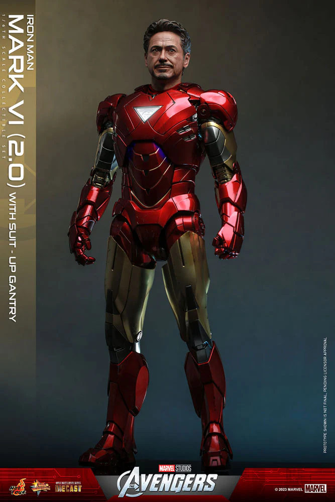 Iron Man Mark VI (2.0) with Suit-Up Gantry Marvel's The Avengers Movie Masterpiece Diecast 1/6 Figurka 32 cm - Image 10