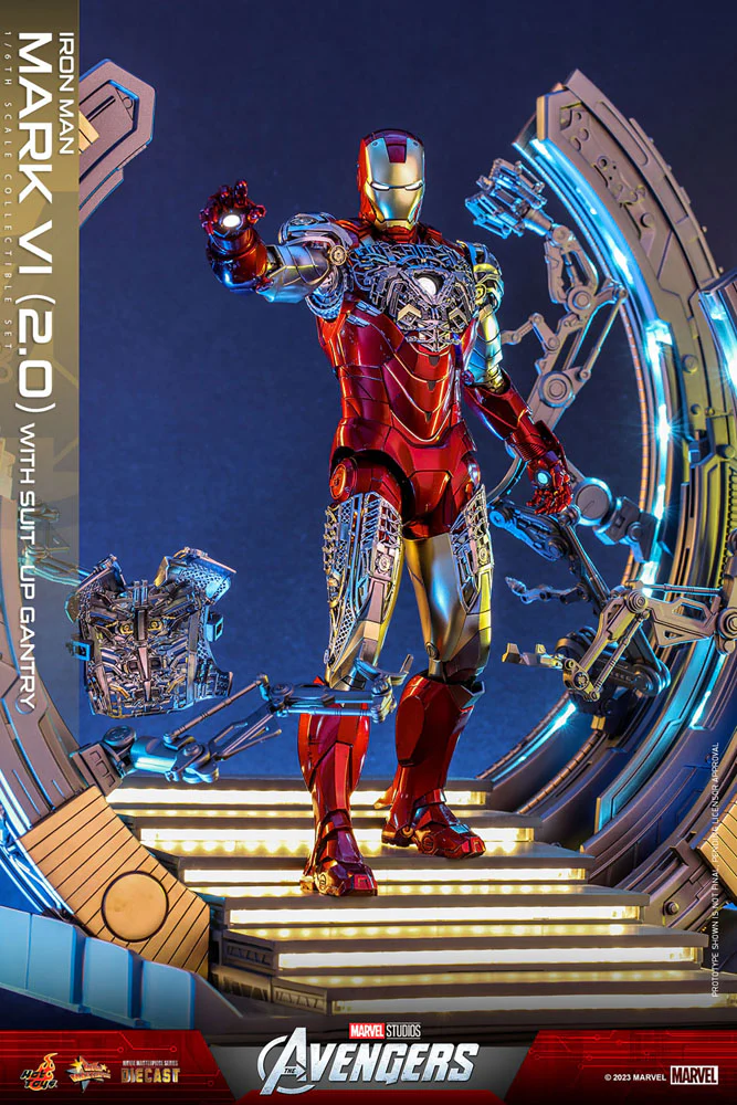 Iron Man Mark VI (2.0) with Suit-Up Gantry Marvel's The Avengers Movie Masterpiece Diecast 1/6 Figurka 32 cm - Image 11