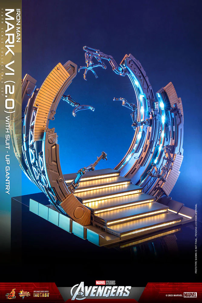 Iron Man Mark VI (2.0) with Suit-Up Gantry Marvel's The Avengers Movie Masterpiece Diecast 1/6 Figurka 32 cm - Image 12