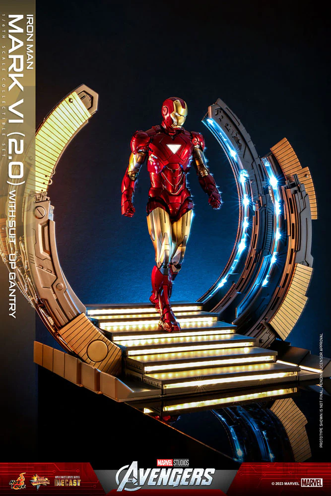Iron Man Mark VI (2.0) with Suit-Up Gantry Marvel's The Avengers Movie Masterpiece Diecast 1/6 Figurka 32 cm - Image 13