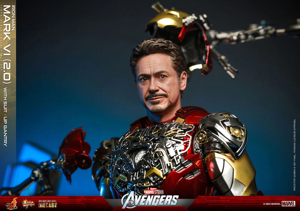 Iron Man Mark VI (2.0) with Suit-Up Gantry Marvel's The Avengers Movie Masterpiece Diecast 1/6 Figurka 32 cm - Image 14