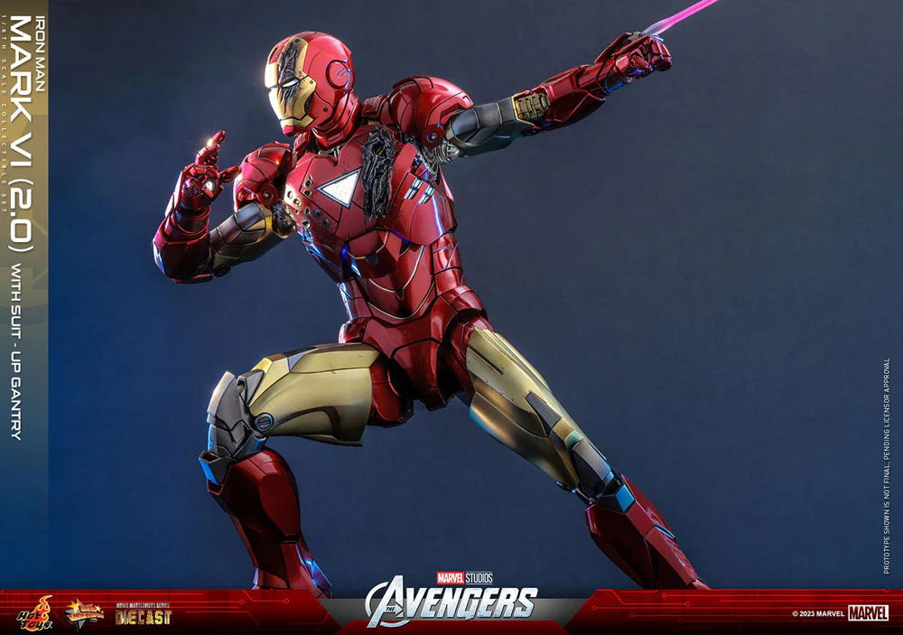 Iron Man Mark VI (2.0) with Suit-Up Gantry Marvel's The Avengers Movie Masterpiece Diecast 1/6 Figurka 32 cm - Image 16