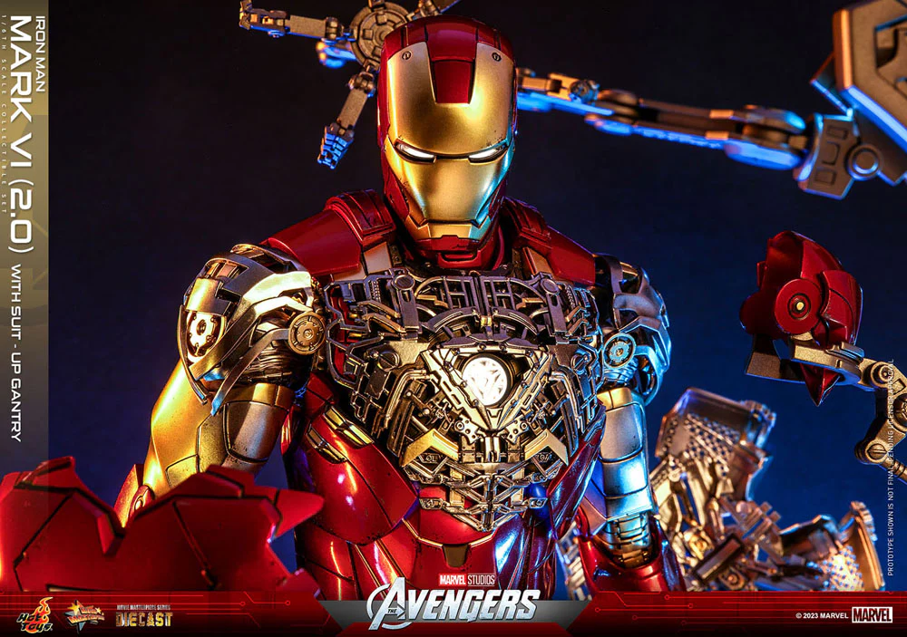Iron Man Mark VI (2.0) with Suit-Up Gantry Marvel's The Avengers Movie Masterpiece Diecast 1/6 Figurka 32 cm - Image 17