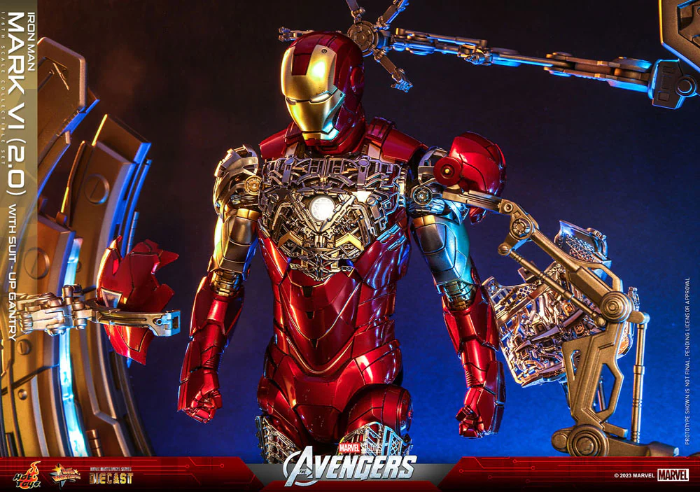 Iron Man Mark VI (2.0) with Suit-Up Gantry Marvel's The Avengers Movie Masterpiece Diecast 1/6 Figurka 32 cm - Image 18