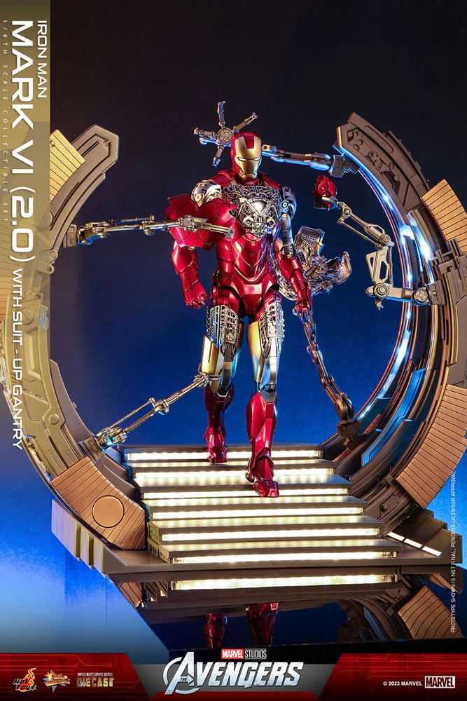 Iron Man Mark VI (2.0) with Suit-Up Gantry Marvel's The Avengers Movie Masterpiece Diecast 1/6 Figurka 32 cm - Image 3