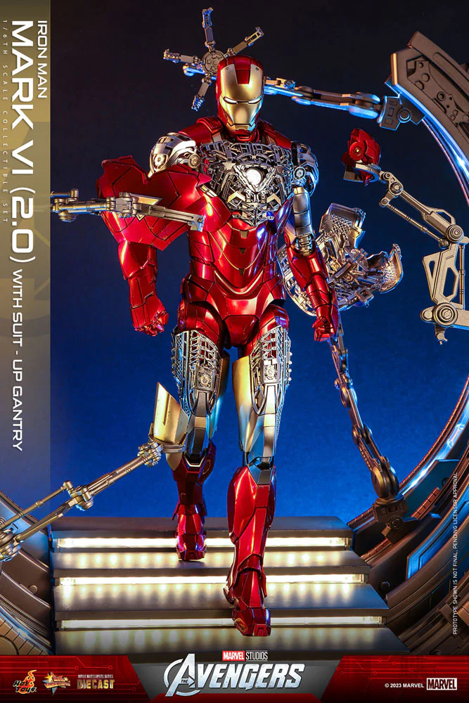 Iron Man Mark VI (2.0) with Suit-Up Gantry Marvel's The Avengers Movie Masterpiece Diecast 1/6 Figurka 32 cm - Image 4