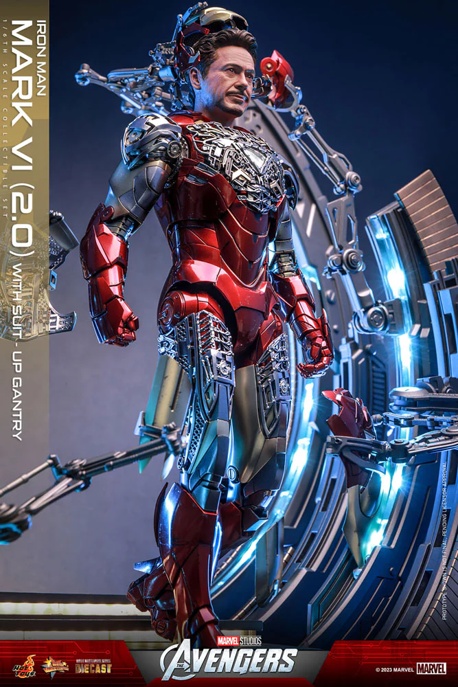 Iron Man Mark VI (2.0) with Suit-Up Gantry Marvel's The Avengers Movie Masterpiece Diecast 1/6 Figurka 32 cm - Image 5