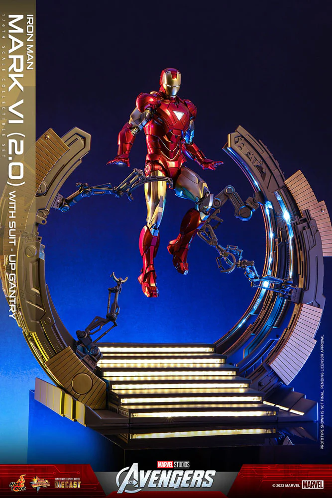 Iron Man Mark VI (2.0) with Suit-Up Gantry Marvel's The Avengers Movie Masterpiece Diecast 1/6 Figurka 32 cm - Image 6