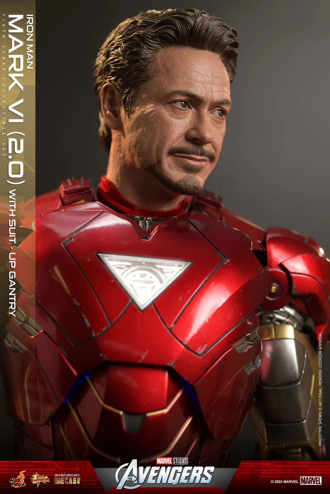 Iron Man Mark VI (2.0) with Suit-Up Gantry Marvel's The Avengers Movie Masterpiece Diecast 1/6 Figurka 32 cm - Image 8
