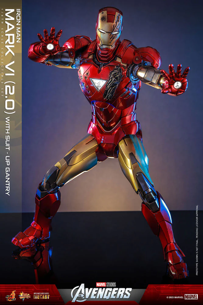 Iron Man Mark VI (2.0) with Suit-Up Gantry Marvel's The Avengers Movie Masterpiece Diecast 1/6 Figurka 32 cm - Image 9