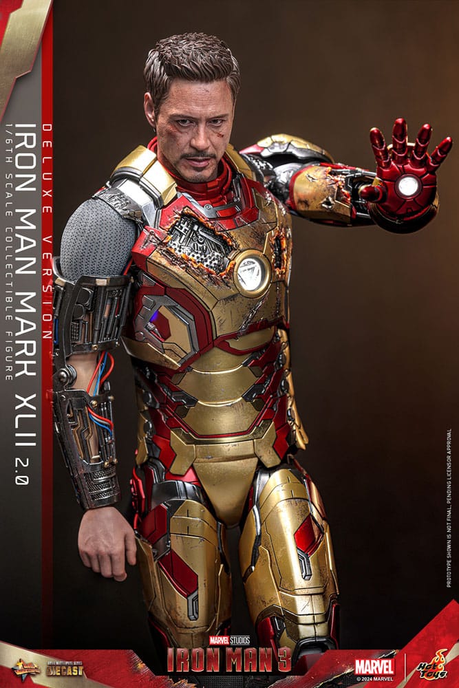Iron Man Mark XLII (2.0) Iron Man 3 Movie Masterpiece Diecast Deluxe 1/6 Figurka 32 cm - Image 7