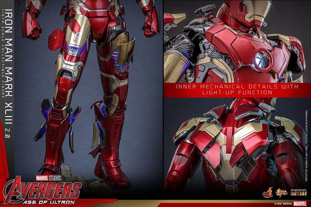 Iron Man Mark XLIII (2.0) Marvel Avengers: Age of Ultron Movie Masterpiece Diecast 1/6 Figurka 32 cm - Image 19