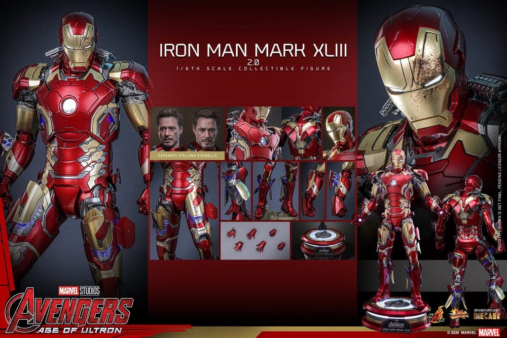 Iron Man Mark XLIII (2.0) Marvel Avengers: Age of Ultron Movie Masterpiece Diecast 1/6 Figurka 32 cm - Image 21