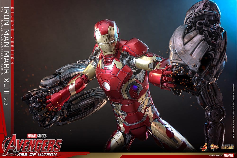 Iron Man Mark XLIII (2.0) Marvel Avengers: Age of Ultron Movie Masterpiece Diecast Deluxe Version 1/6 Figurka 32 cm - Image 10
