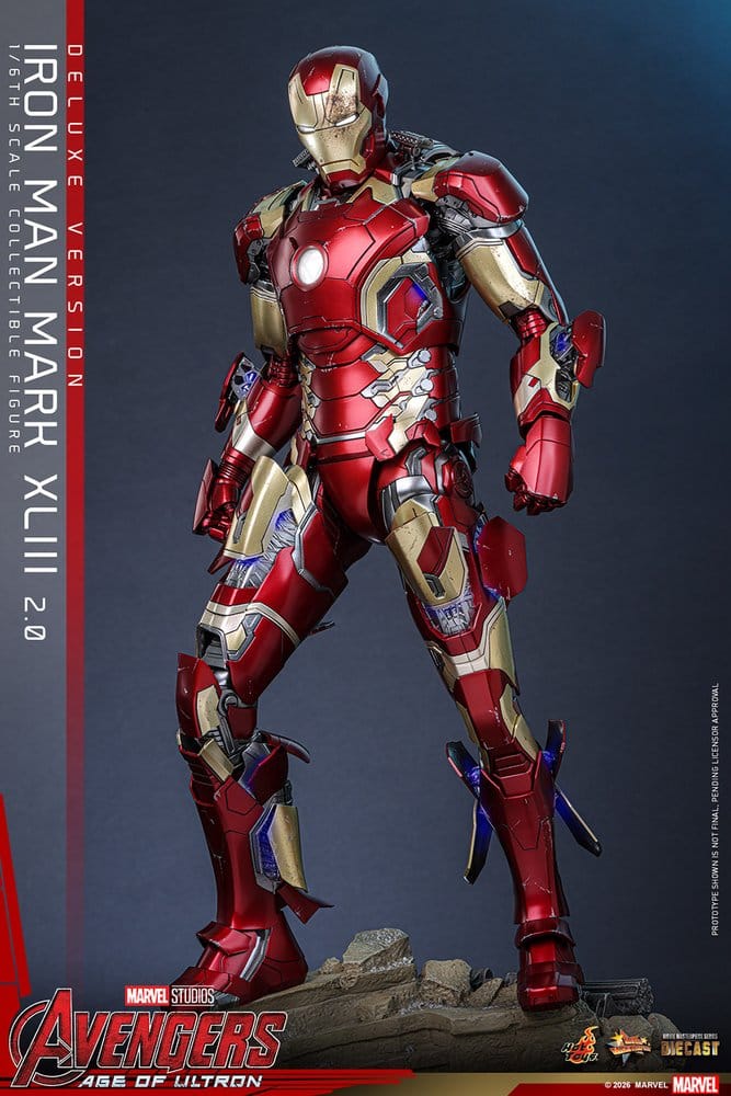 Iron Man Mark XLIII (2.0) Marvel Avengers: Age of Ultron Movie Masterpiece Diecast Deluxe Version 1/6 Figurka 32 cm - Image 11