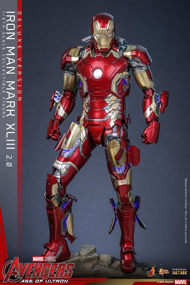 Iron Man Mark XLIII (2.0) Marvel Avengers: Age of Ultron Movie Masterpiece Diecast Deluxe Version 1/6 Figurka 32 cm - Image 12