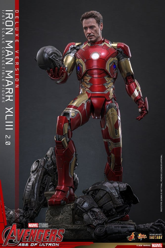 Iron Man Mark XLIII (2.0) Marvel Avengers: Age of Ultron Movie Masterpiece Diecast Deluxe Version 1/6 Figurka 32 cm - Image 14