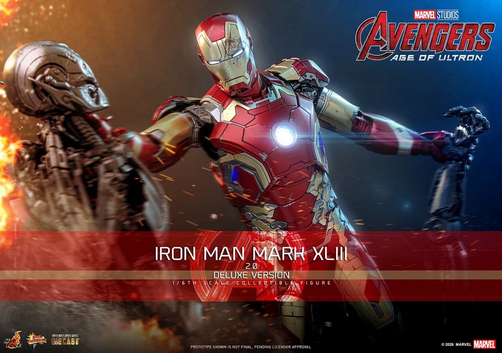 Iron Man Mark XLIII (2.0) Marvel Avengers: Age of Ultron Movie Masterpiece Diecast Deluxe Version 1/6 Figurka 32 cm - Image 2