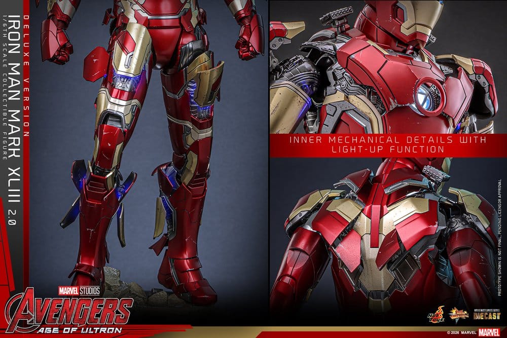 Iron Man Mark XLIII (2.0) Marvel Avengers: Age of Ultron Movie Masterpiece Diecast Deluxe Version 1/6 Figurka 32 cm - Image 20