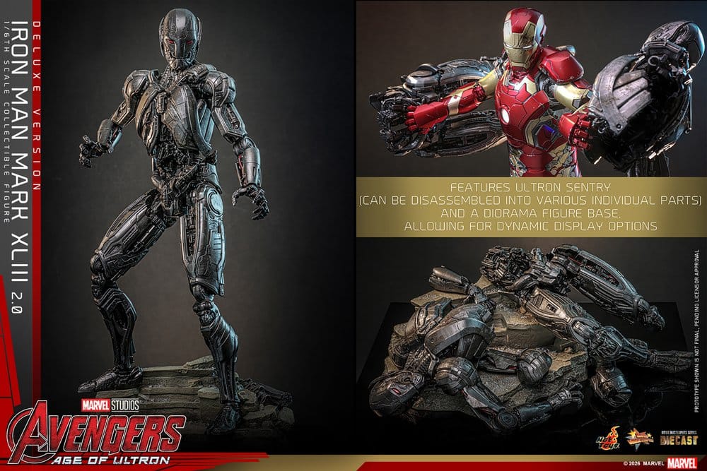 Iron Man Mark XLIII (2.0) Marvel Avengers: Age of Ultron Movie Masterpiece Diecast Deluxe Version 1/6 Figurka 32 cm - Image 21