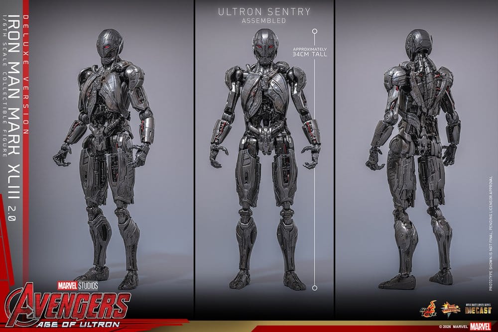 Iron Man Mark XLIII (2.0) Marvel Avengers: Age of Ultron Movie Masterpiece Diecast Deluxe Version 1/6 Figurka 32 cm - Image 22