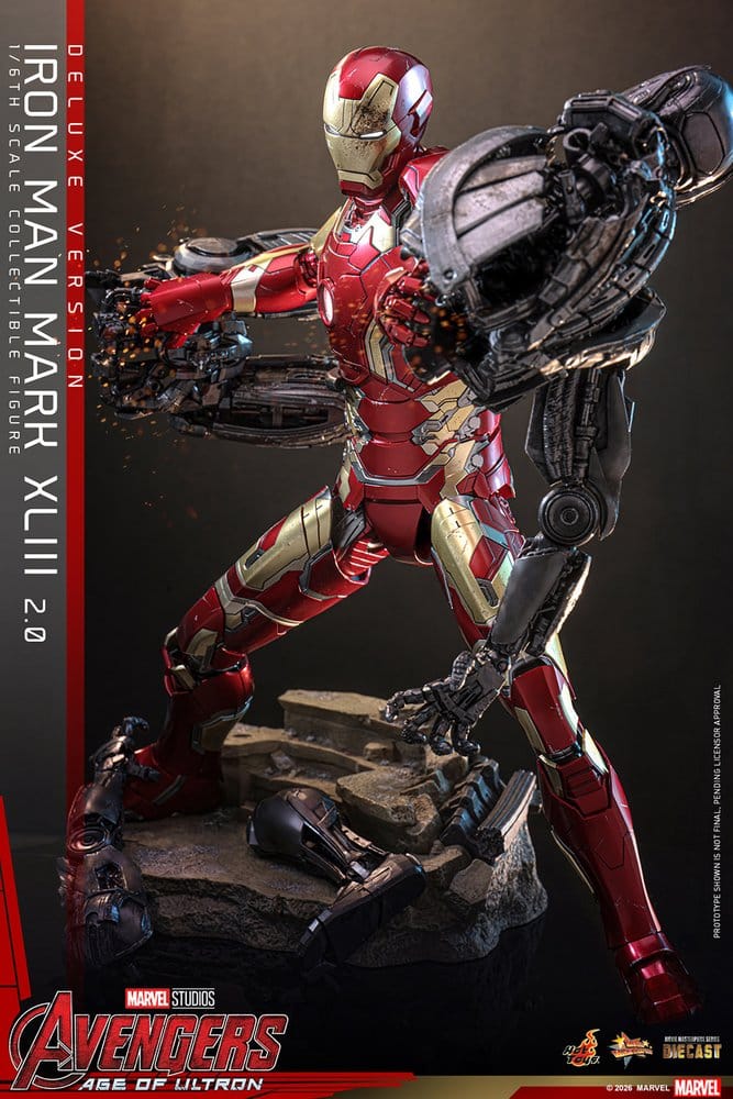 Iron Man Mark XLIII (2.0) Marvel Avengers: Age of Ultron Movie Masterpiece Diecast Deluxe Version 1/6 Figurka 32 cm - Image 5