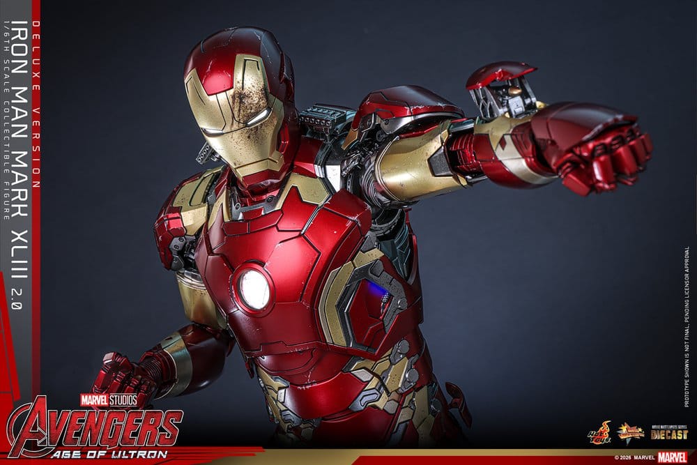 Iron Man Mark XLIII (2.0) Marvel Avengers: Age of Ultron Movie Masterpiece Diecast Deluxe Version 1/6 Figurka 32 cm - Image 6
