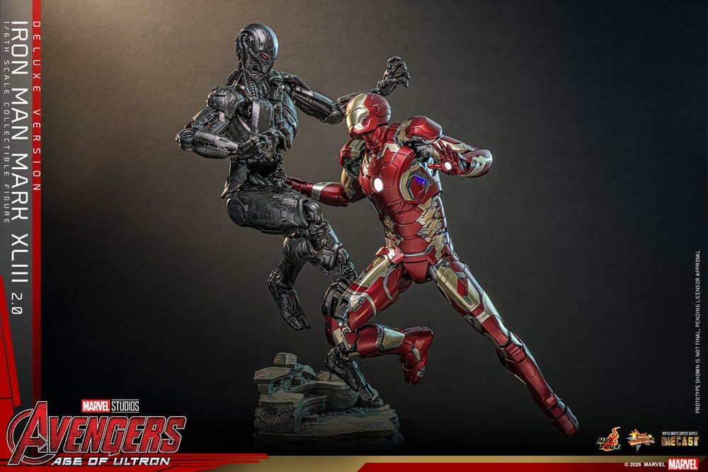 Iron Man Mark XLIII (2.0) Marvel Avengers: Age of Ultron Movie Masterpiece Diecast Deluxe Version 1/6 Figurka 32 cm - Image 8