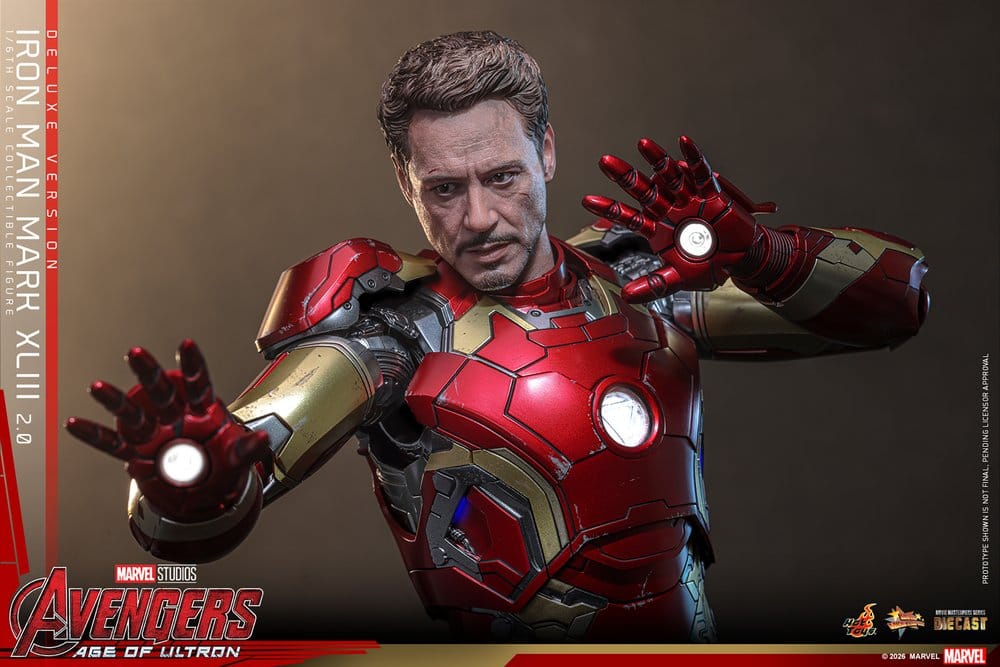 Iron Man Mark XLIII (2.0) Marvel Avengers: Age of Ultron Movie Masterpiece Diecast Deluxe Version 1/6 Figurka 32 cm - Image 9