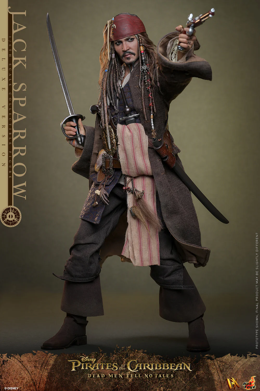 Jack Sparrow Pirates of the Caribbean: Dead Men Tell No Tales Deluxe Version 1:6 Figurka 30 cm - Image 6
