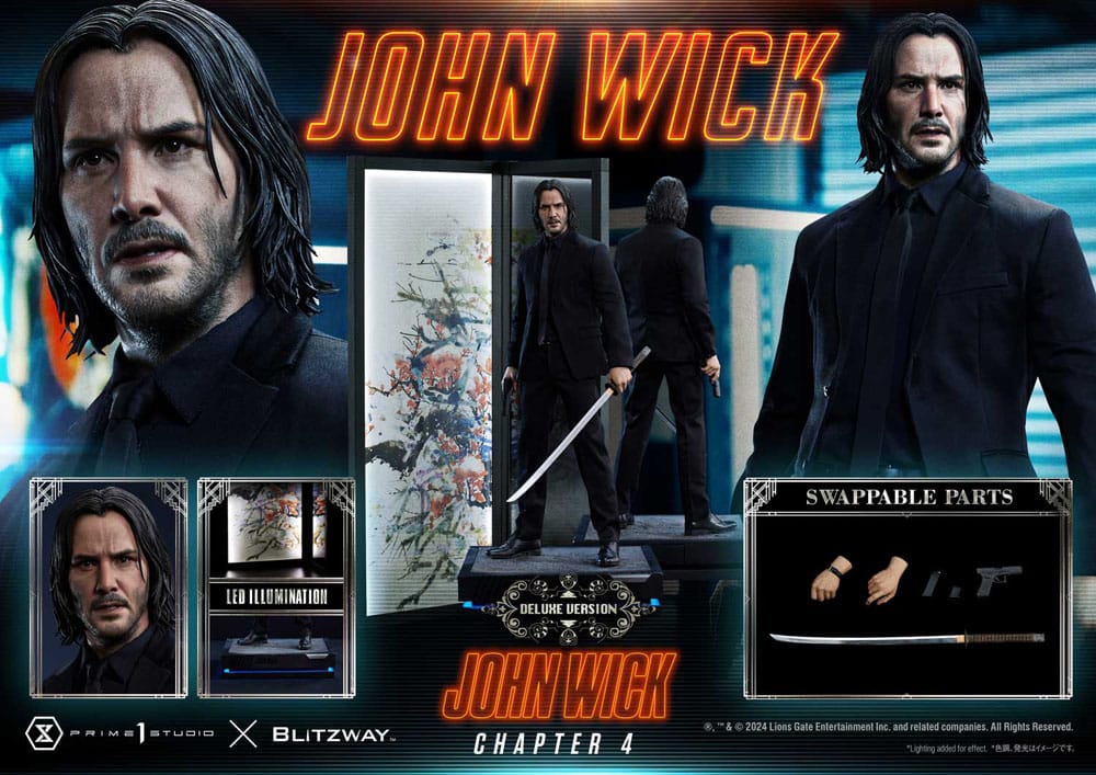 John Wick Chapter 4 Premium Masterline Series Deluxe Version 1/4 Figurka 54 cm - Image 2
