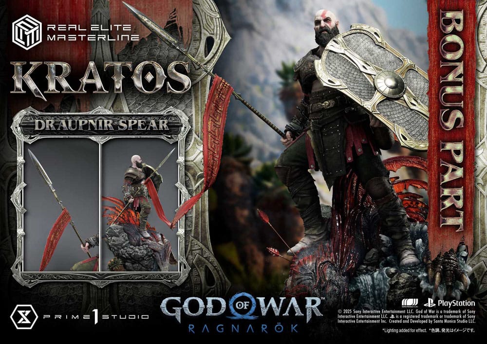 Kratos God of War: Ragnarok Real Elite Masterline Series Ultimate Bonus Version 1/3 Figurka 95 cm - Image 2