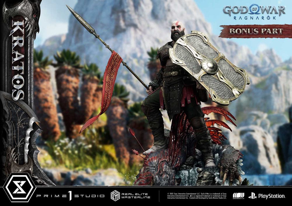 Kratos God of War: Ragnarok Real Elite Masterline Series Ultimate Bonus Version 1/3 Figurka 95 cm - Image 4