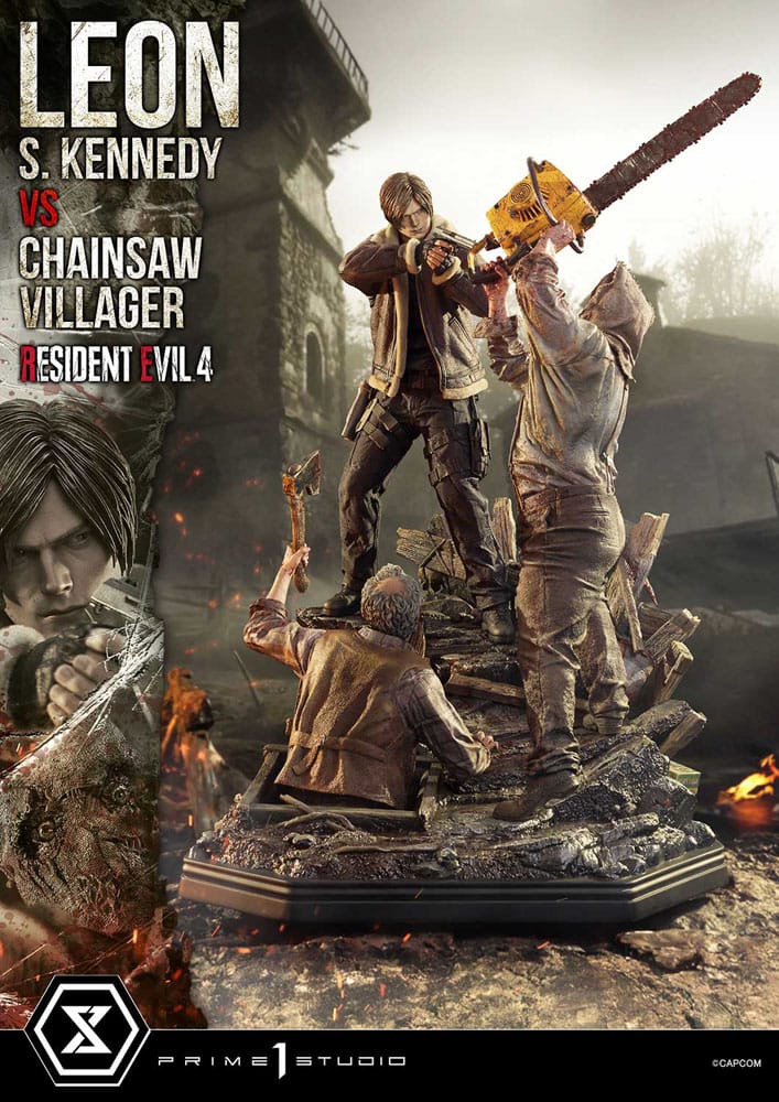 Leon S. Kennedy vs. Chainsaw Villager Resident Evil 4 Ultimate Premium Masterline Series 1/4 Figurka 76 cm - Image 2