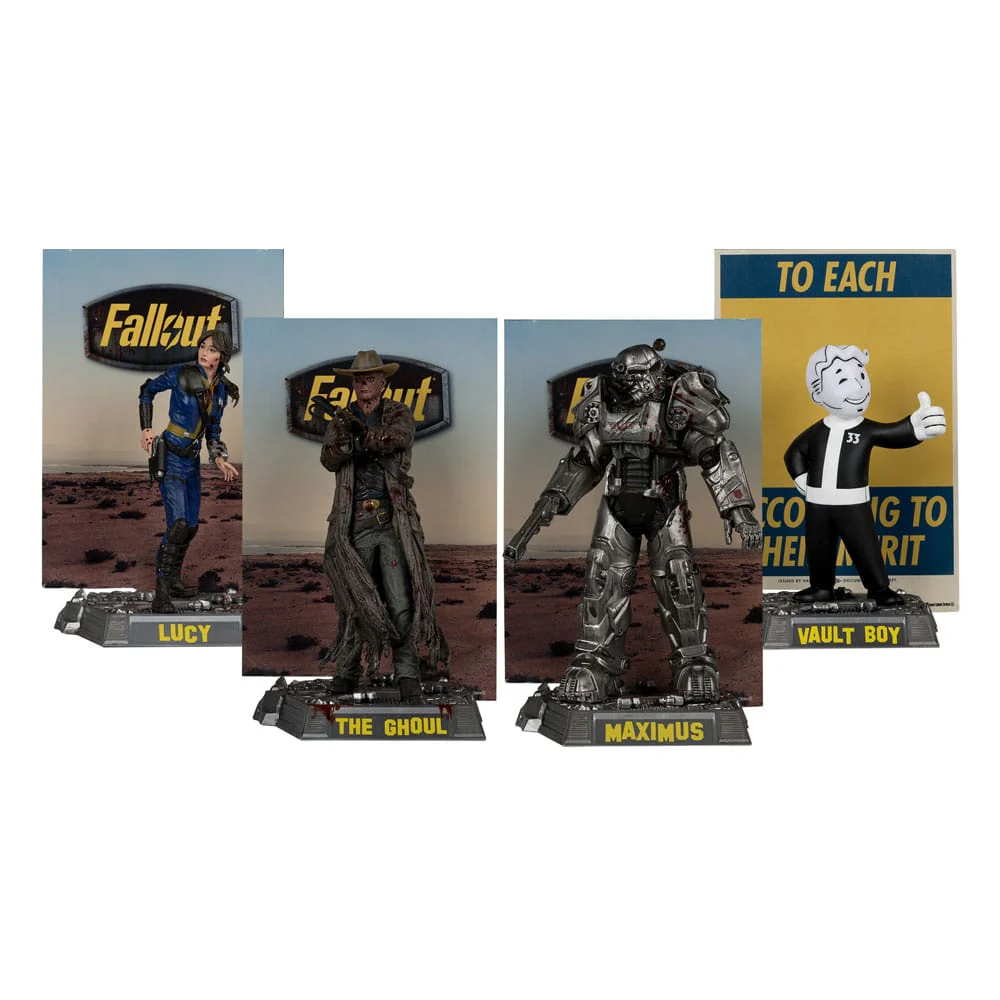 Lucy, Maximus, The Ghoul & Vault Boy Fallout Movie Maniacs 4-Pack Figurki 15 cm