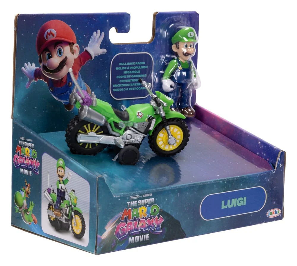 Motorcycle Luigi The Super Mario Galaxy Movie Pull Back Figurka 6 cm - Image 2