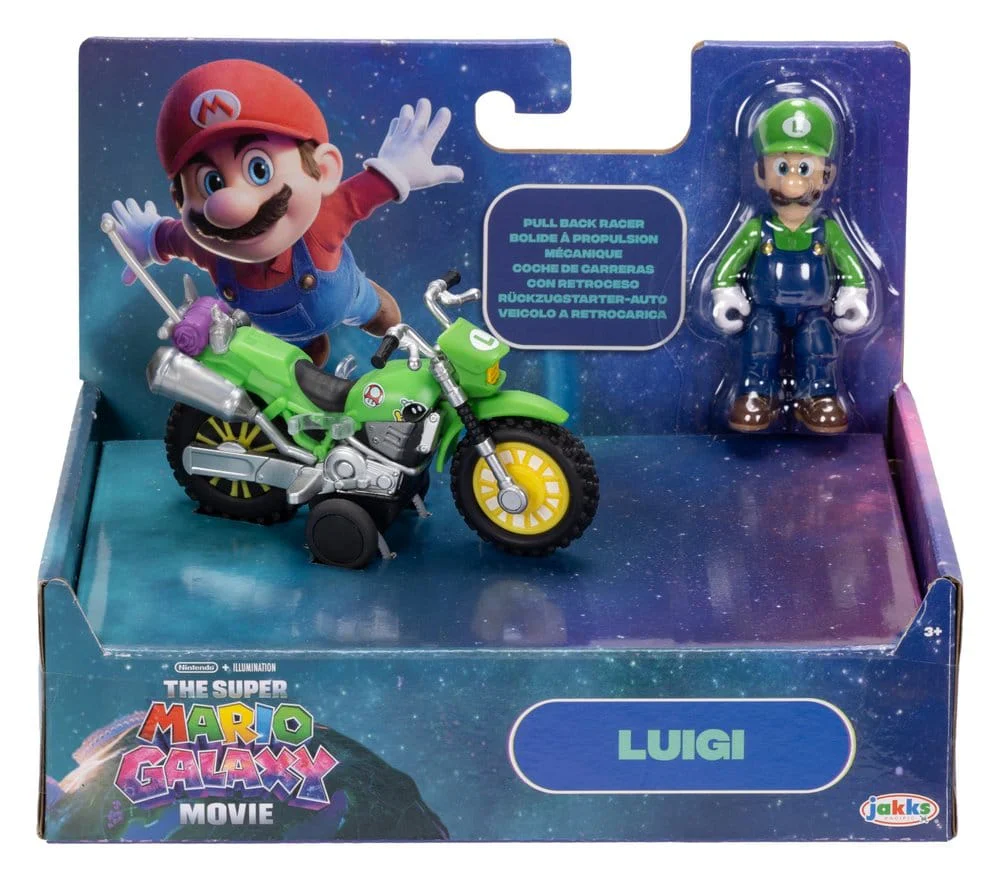 Motorcycle Luigi The Super Mario Galaxy Movie Pull Back Figurka 6 cm - Image 5