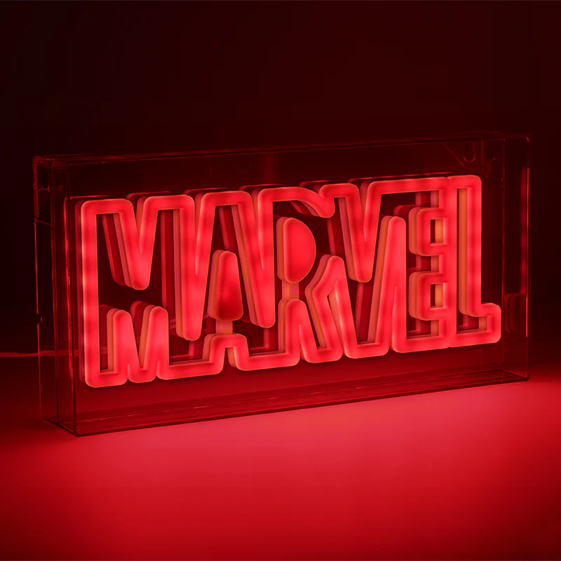 Neon Logo Lampka Ścienna Marvel