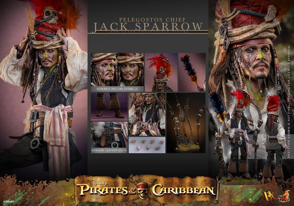Pelegostos Chief Jack Sparrow Pirates of the Caribbean: Dead Man's Chest DX 1/6 Figurka 30 cm - Image 21