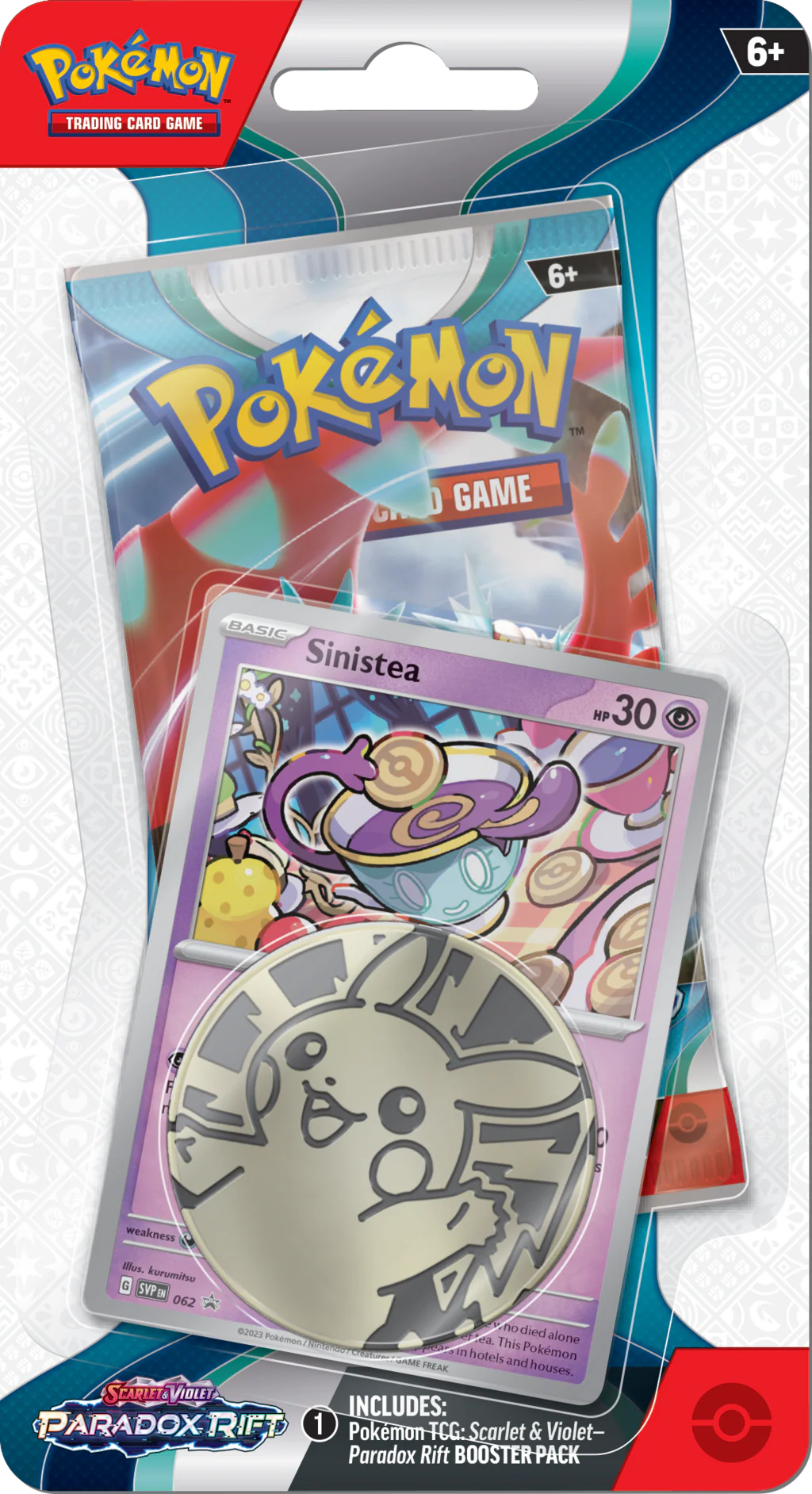 Pokemon TCG: Scarlet & Violet - Paradox Rift - Checklane Blister Box - Booster + Karta + Moneta