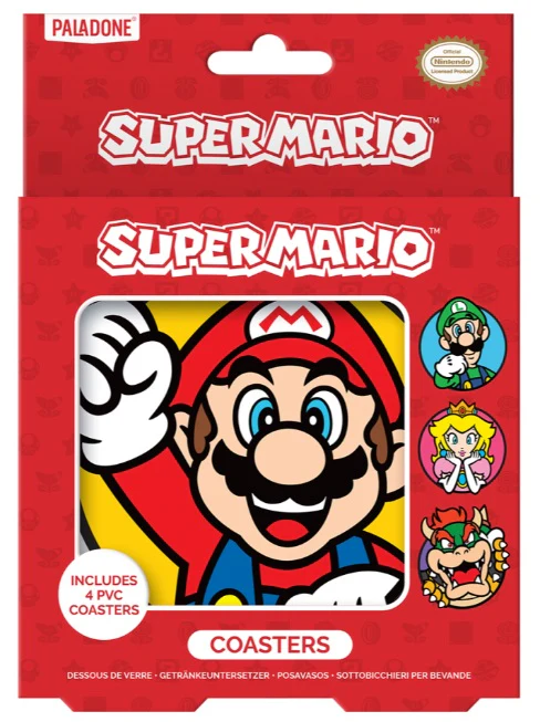 Postacie Zestaw Podkładek (4 szt) Super Mario