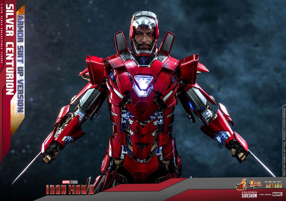 Silver Centurion Armor Suit Up Version Marvel Iron Man 3 Movie 1/6 Figurka 32 cm - Image 12