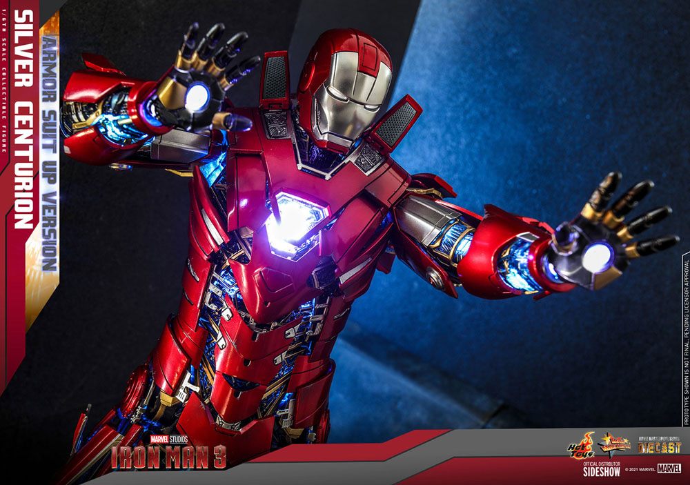Silver Centurion Armor Suit Up Version Marvel Iron Man 3 Movie 1/6 Figurka 32 cm - Image 13