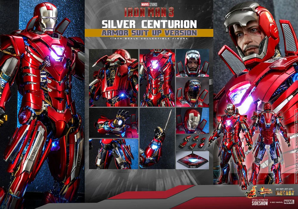 Silver Centurion Armor Suit Up Version Marvel Iron Man 3 Movie 1/6 Figurka 32 cm - Image 15