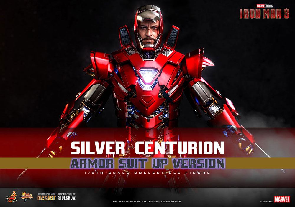 Silver Centurion Armor Suit Up Version Marvel Iron Man 3 Movie 1/6 Figurka 32 cm - Image 2