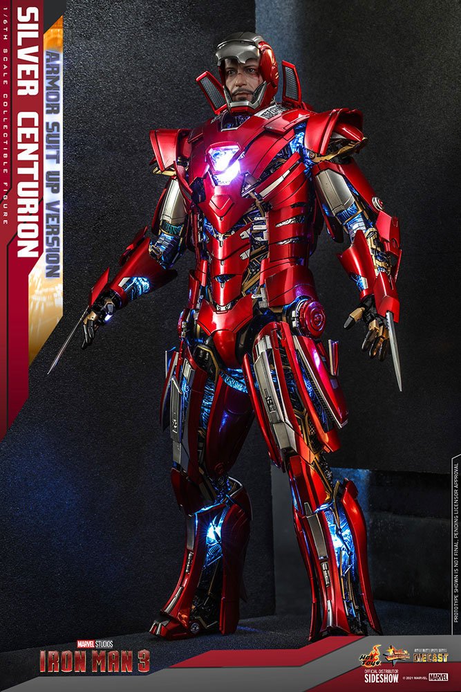 Silver Centurion Armor Suit Up Version Marvel Iron Man 3 Movie 1/6 Figurka 32 cm - Image 4