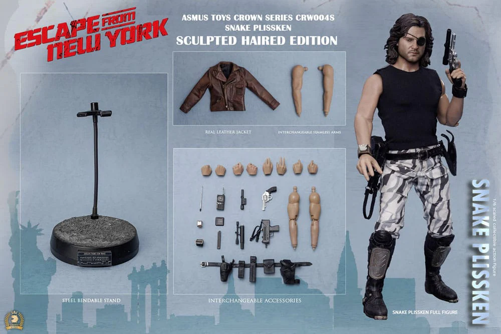 Snake Plissken Sculpted Hair Version Escape from New York Crown Series Action Figure 1/6 Figurka 30 cm - Image 9