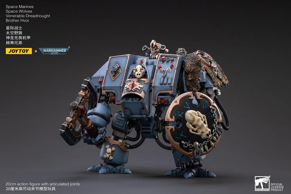 Space Marines Space Wolves Venerable Dreadnought Brother Hvor Warhammer 40k 1/18 Figurka 20 cm - Image 6
