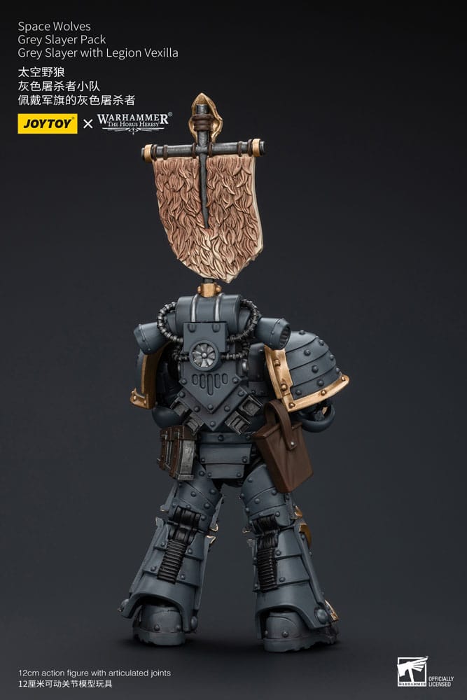 Space Wolves Grey Slayer With Legion Vexilla Warhammer The Horus Heresy 1/18 Figurka 12 cm - Image 3