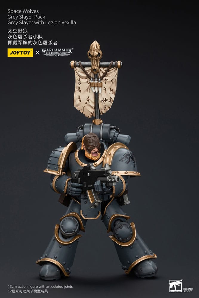 Space Wolves Grey Slayer With Legion Vexilla Warhammer The Horus Heresy 1/18 Figurka 12 cm - Image 4